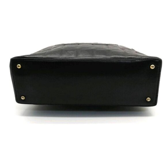 Authentic CHANEL Vintage Lambskin Quilted Chocolate Bar Tote Black Purse - Picture 6 of 11